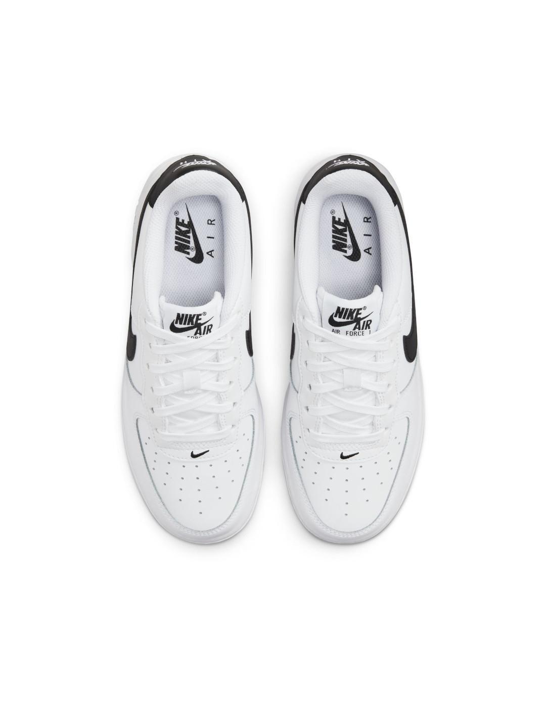 Nike Air Force 1 Low - White Black (GS) 4/7