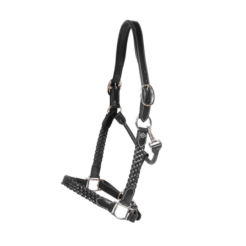 Braided leather halter for horse Dy'on
