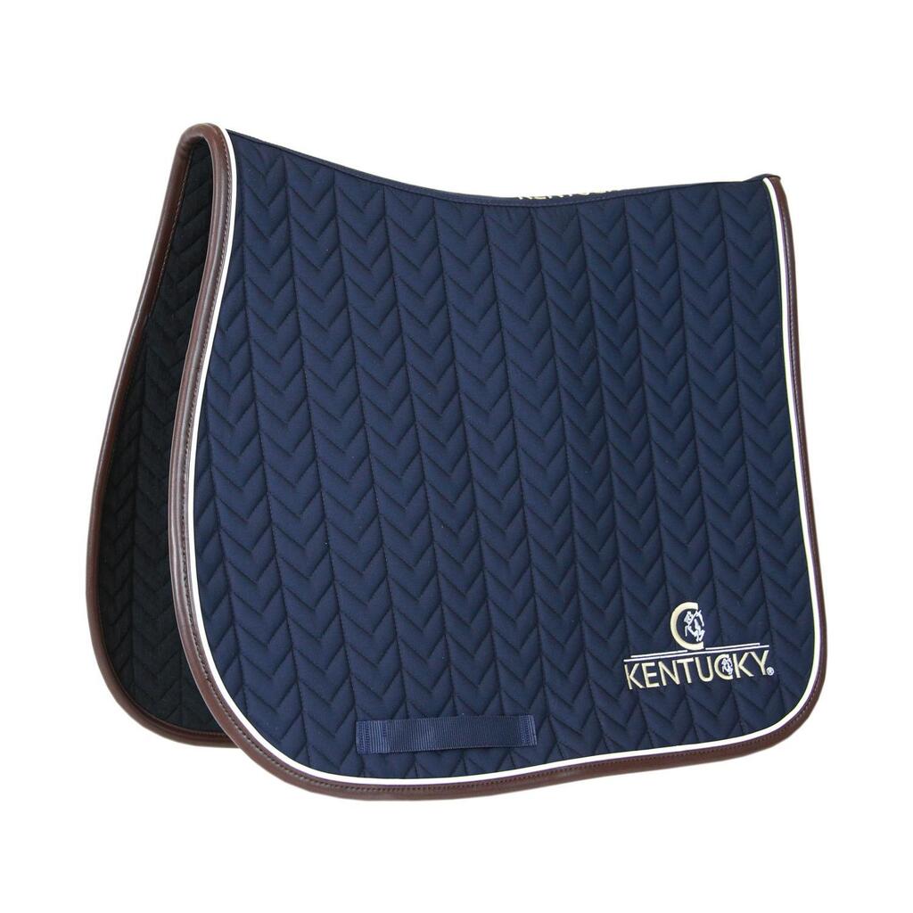 Saddle Pad leather fishbone show jumping navy