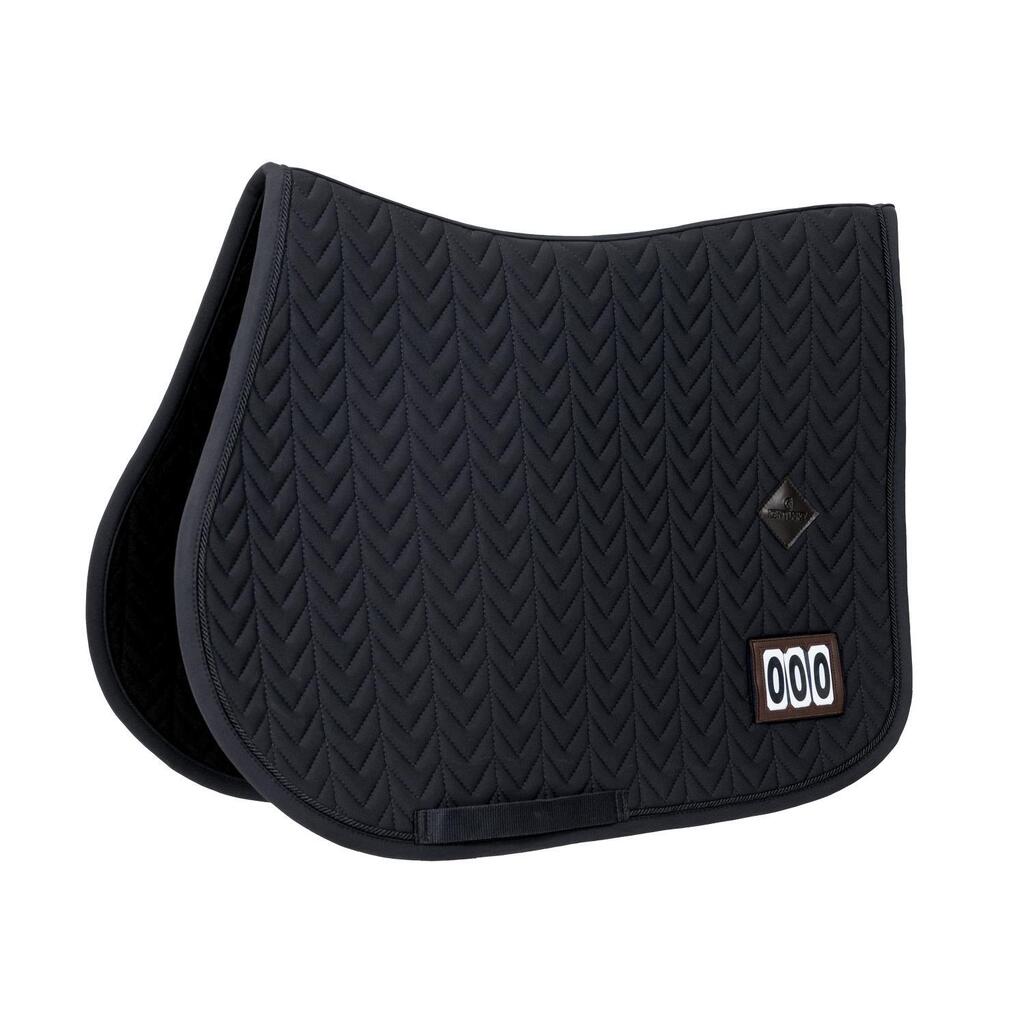 Saddle Pad fishbone competiton with 2 numbers show jumping black