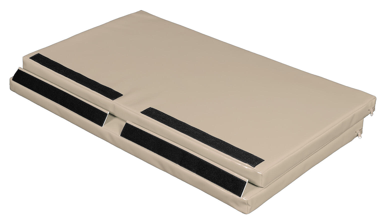 Materac dwuczęściowy z rzepami UNDERFIT 130 x 120 x 6 cm twardy beżowy 5/7