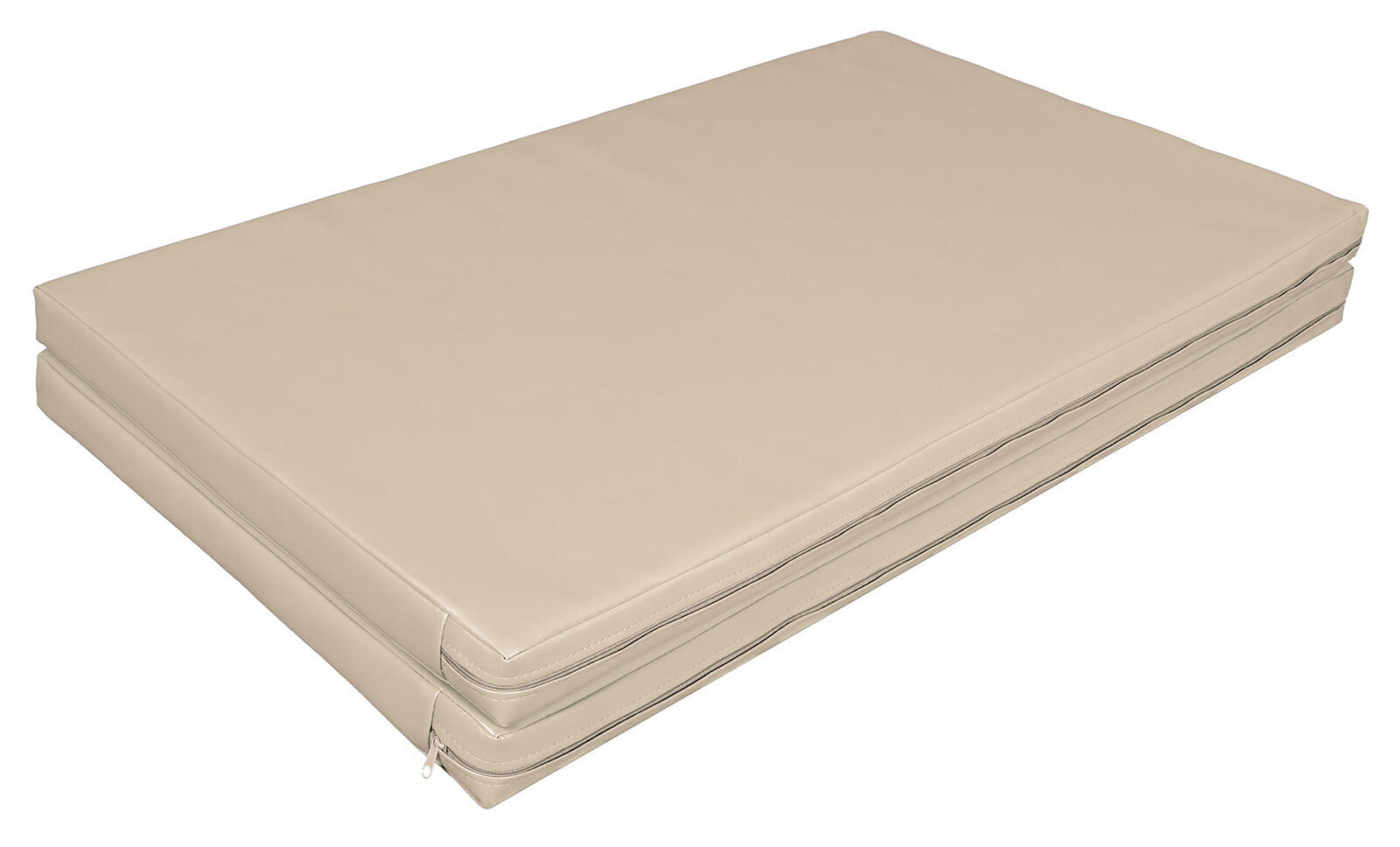Materac dwuczęściowy z rzepami UNDERFIT 130 x 120 x 6 cm twardy beżowy 6/7