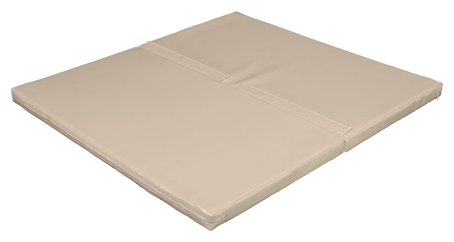 Materac dwuczęściowy z rzepami UNDERFIT 130 x 120 x 6 cm twardy beżowy 3/7