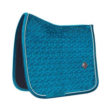 Tapis de selle dressage velours bleu clair