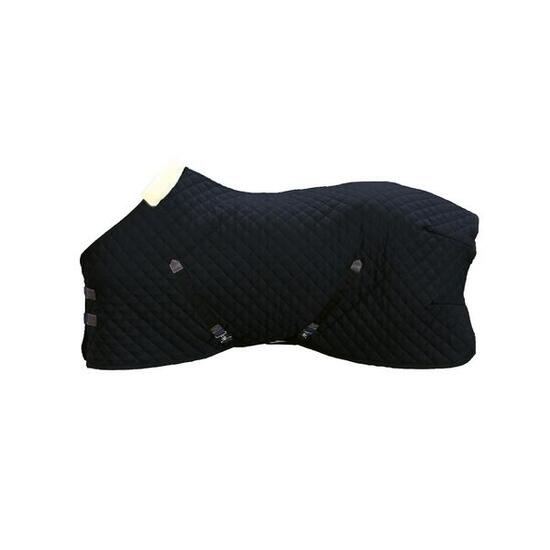 Couverture d’écurie - 600D - 125 cm / 5'9 - Fourrure de lapin vegan - Noir