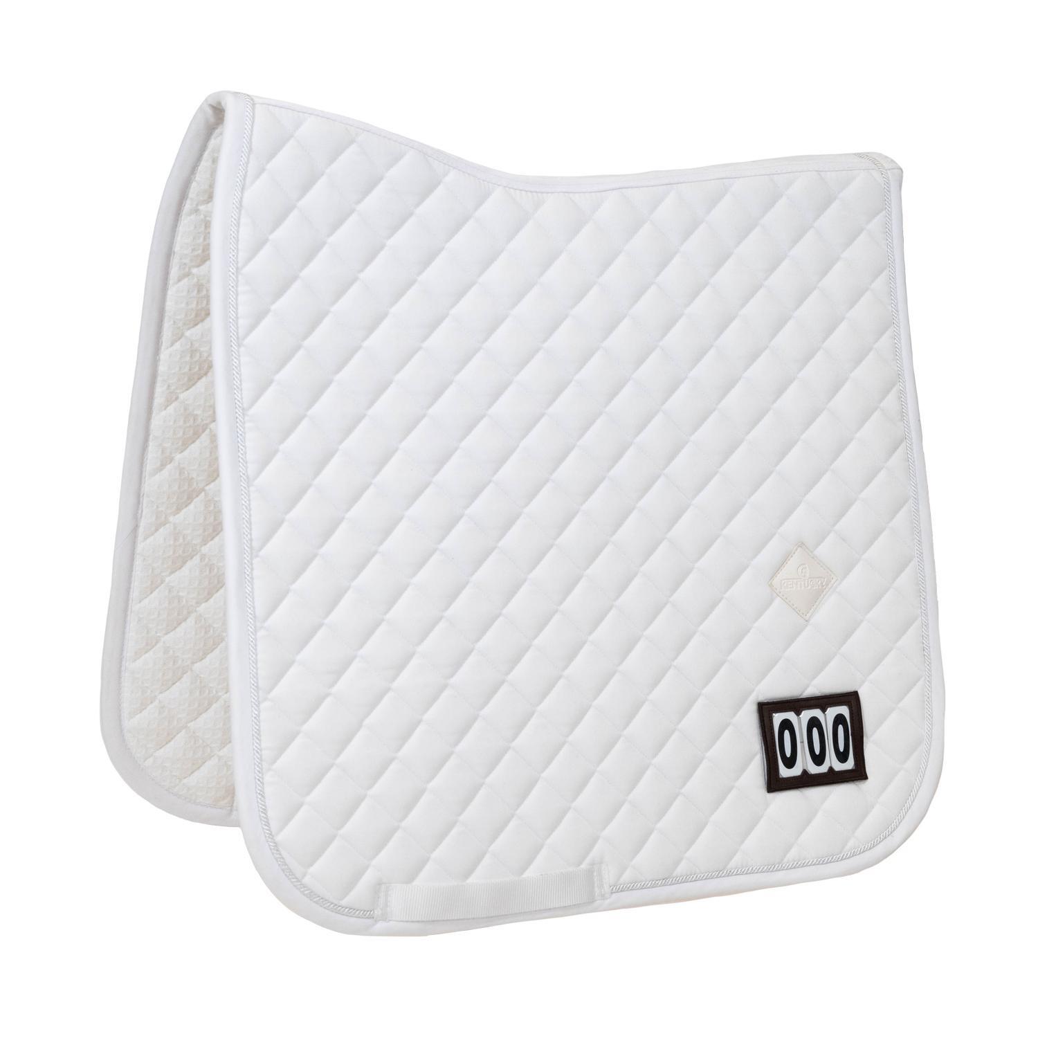 KENTUCKY HORSEWEAR Zadeldoek diamond wedstrijd met 2 nummer dressur wit - FULL