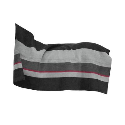 Kentucky - fleece deken - vierkante strepen zwart grijs - 140x160