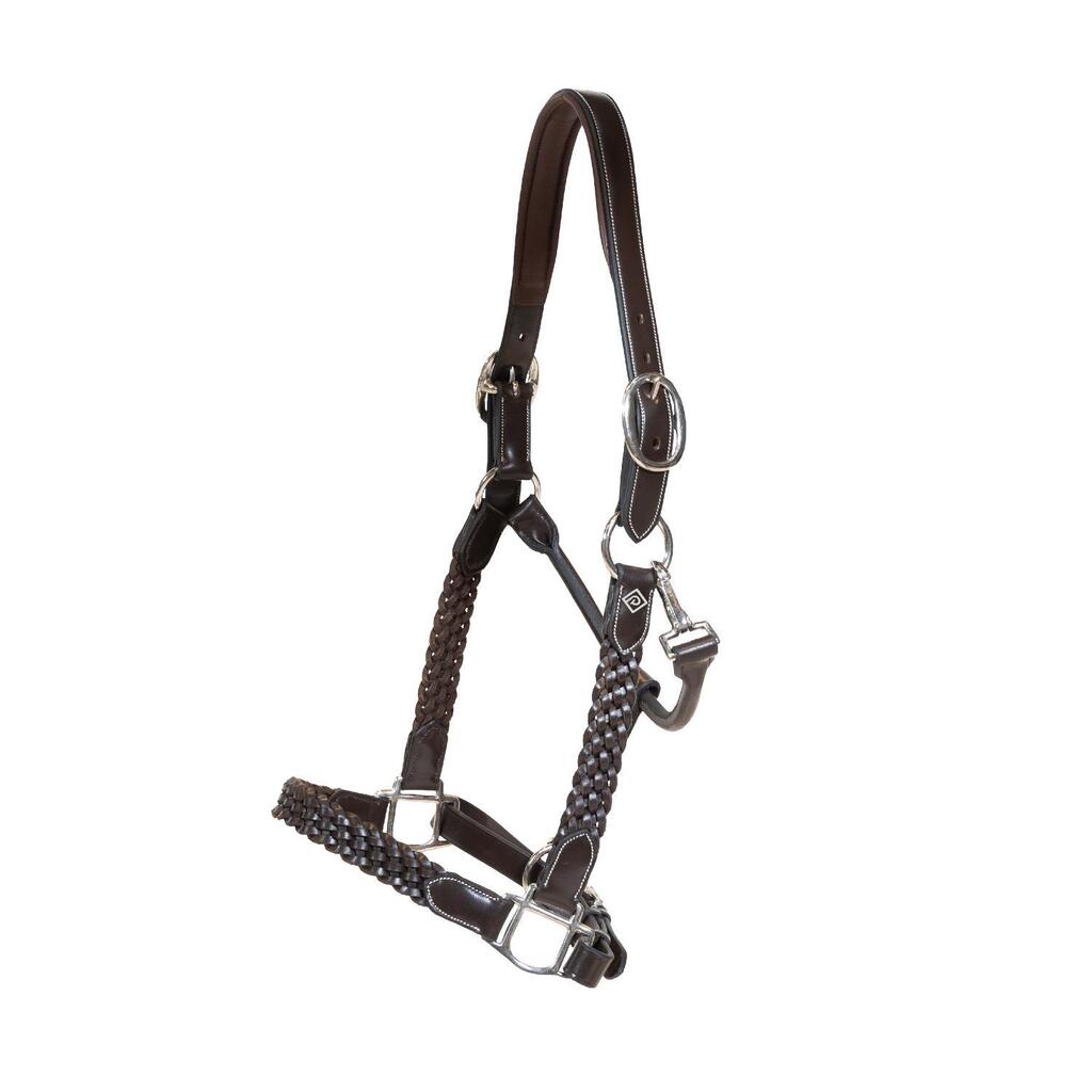 Braided leather halter for horse Dy'on