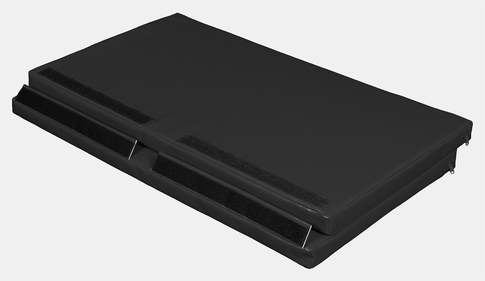 Materac dwuczęściowy z rzepami UNDERFIT 130 x 120 x 6 cm miękki czarny 5/7