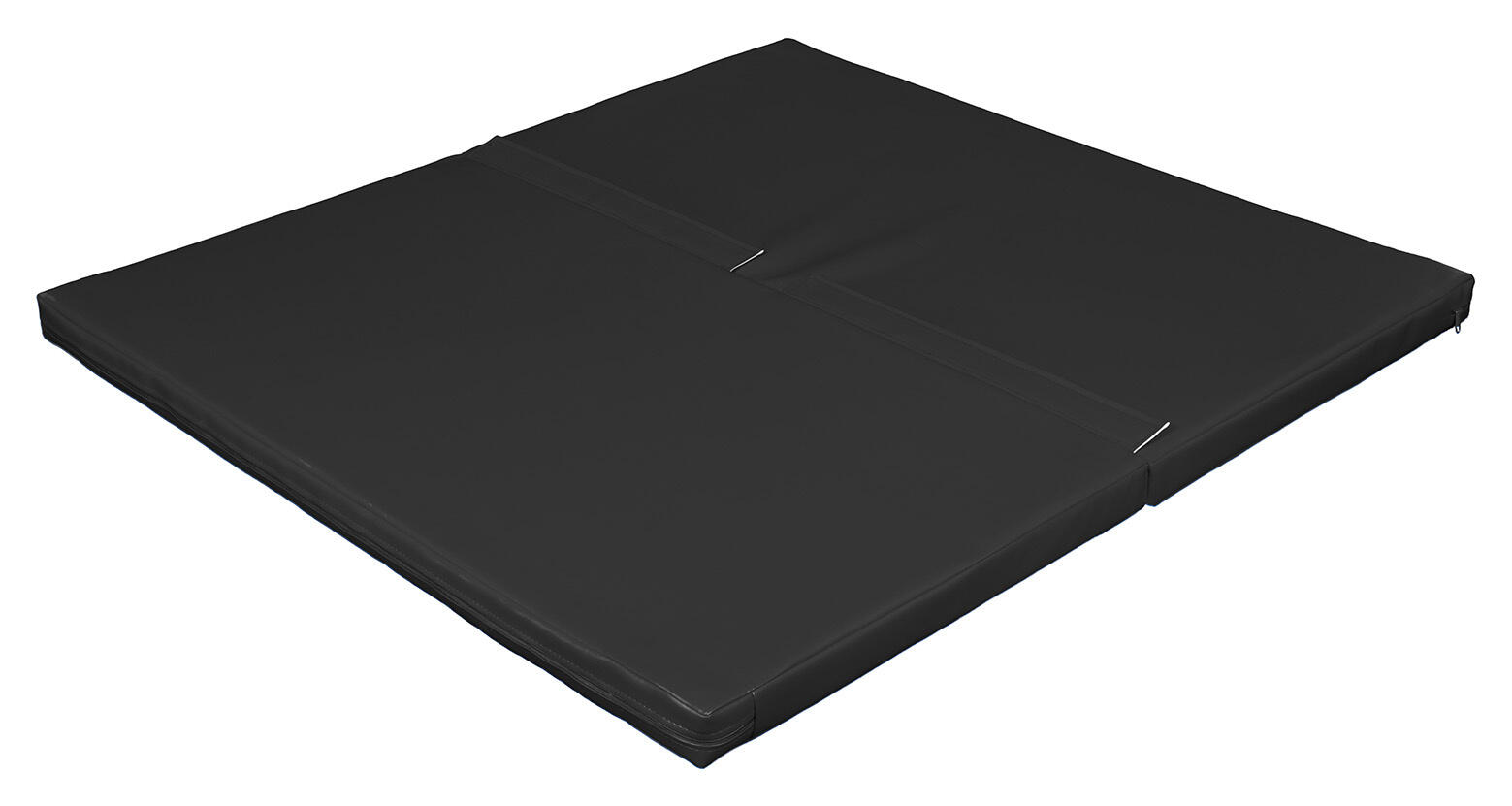 Materac dwuczęściowy z rzepami UNDERFIT 130 x 120 x 6 cm miękki czarny 3/7