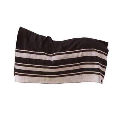 Fleece deken - strepen bruin - 210x200