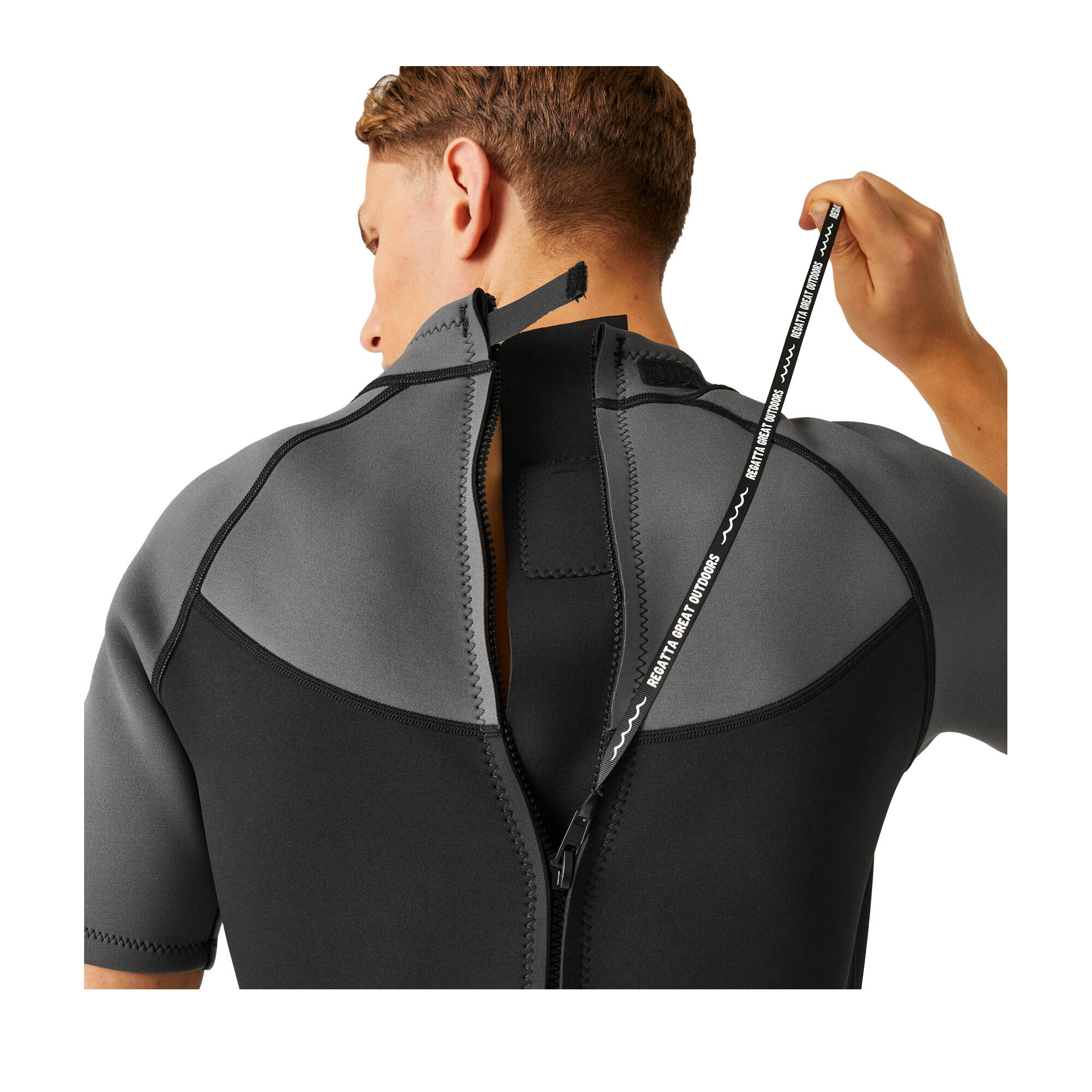 "Shorty" Neoprenanzug für Herren Schwarz/Dunkelgrau/Weiß 4/5