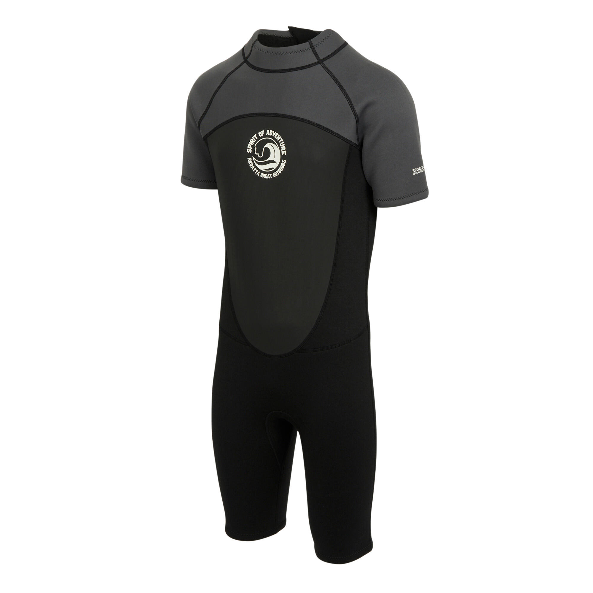 "Shorty" Neoprenanzug für Herren Schwarz/Dunkelgrau/Weiß 3/5