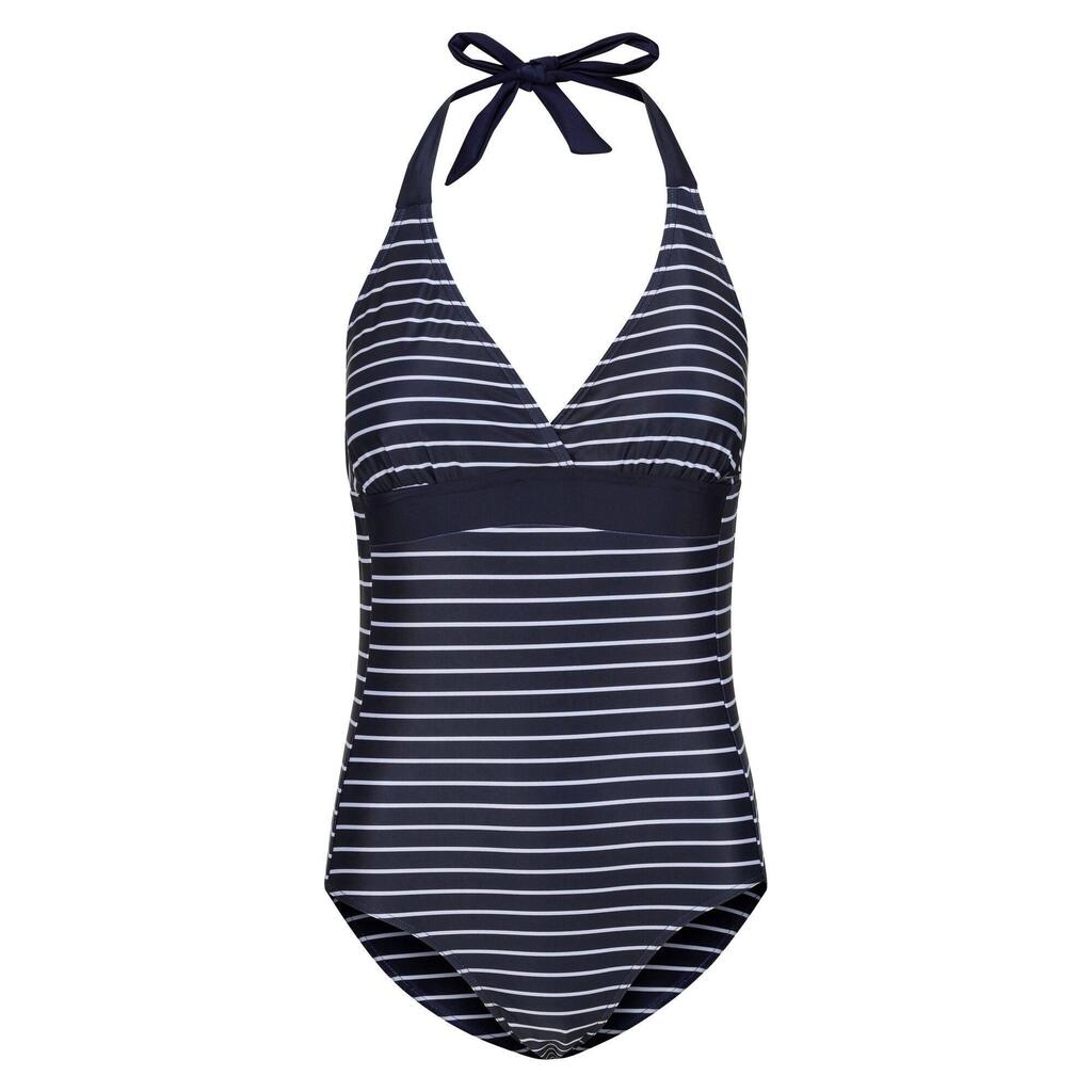 Womens/Ladies Flavia II Stripe One Piece Swimsuit (Navy/White)