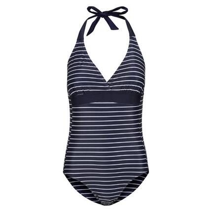 Flavia II" Badeanzug für Damen Marineblau/Weiß
