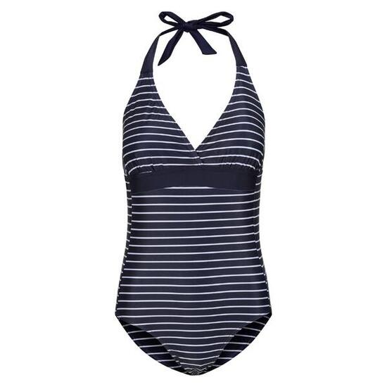 Flavia II" Badeanzug für Damen Marineblau/Weiß
