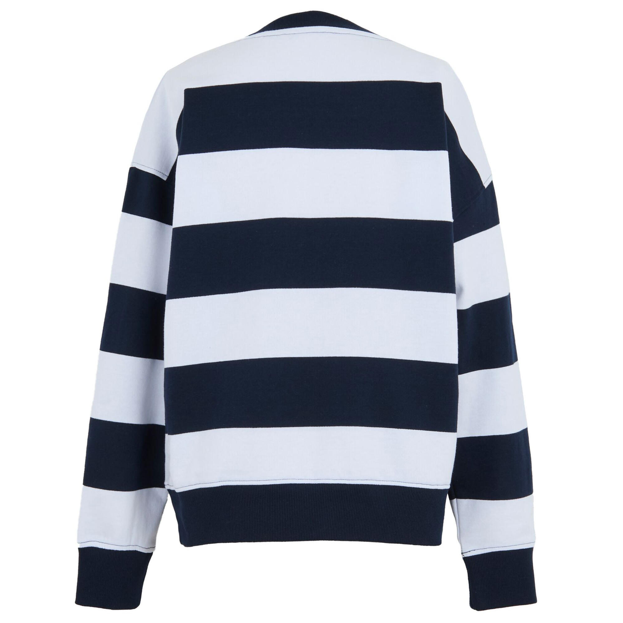 Dames Avika II Stripe Crew Neck Trui (Marine, Wit) 2/4