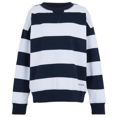 Dames avika ii stripe crew neck trui (marine. wit)
