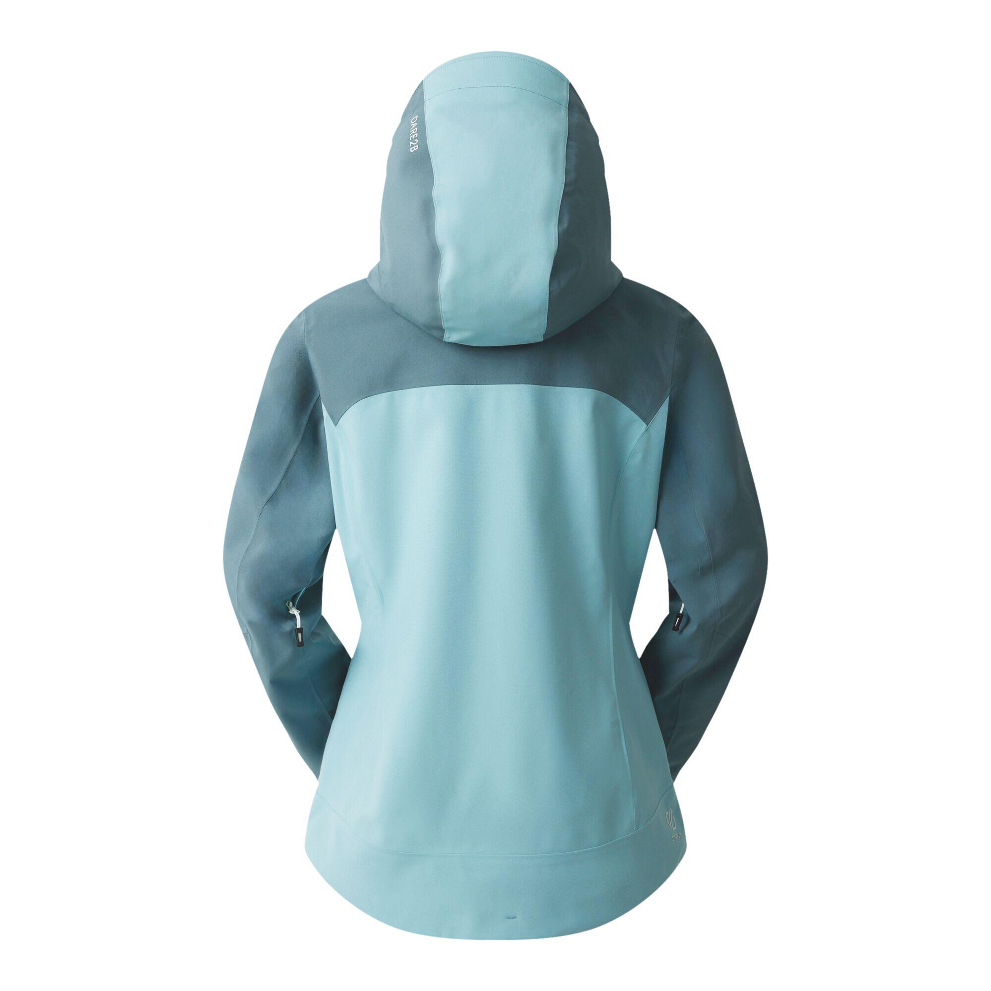 Womens/Ladies Diverging Waterproof Jacket (Element Grey/Aquifer) 3/5