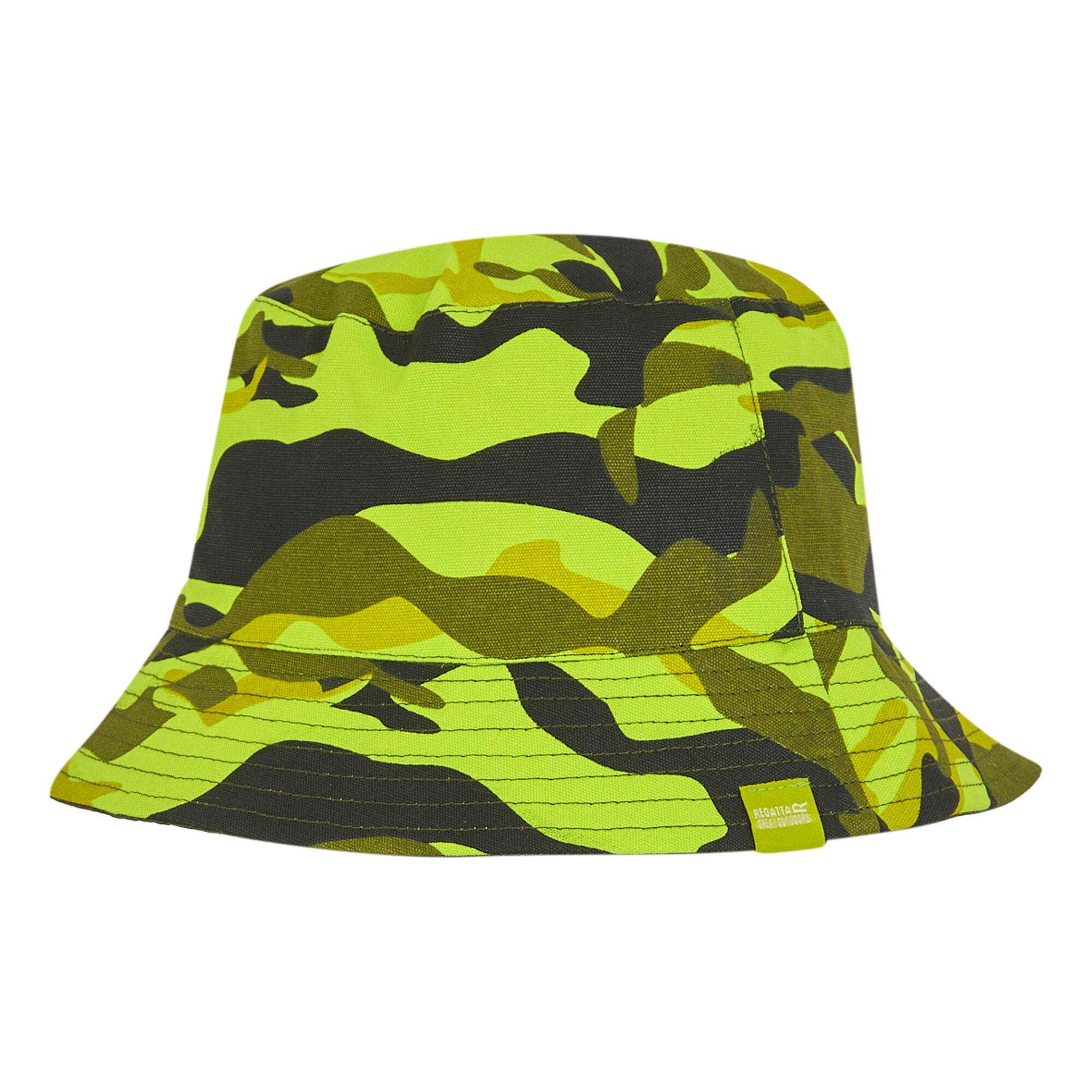 REGATTA Childrens/Kids Camouflage Reversible Bucket Hat (Grenoble Green/Nephrite Green)