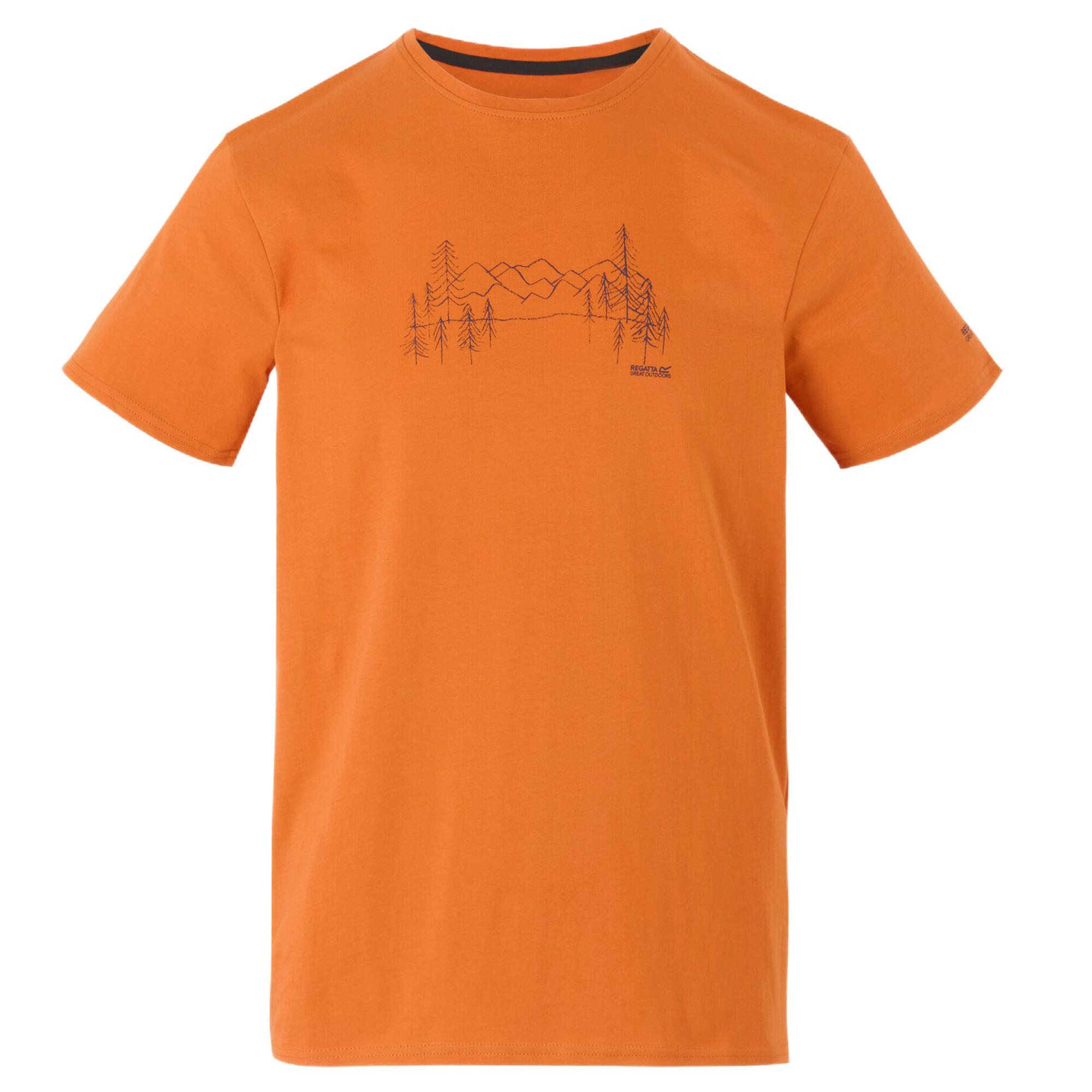 Regatta - Tshirt Motif/style Montagne Breezed Homme (orange Sombre) - T-shirt Manches Courtes - Jaune|orange - 58 4xl - Decathlon