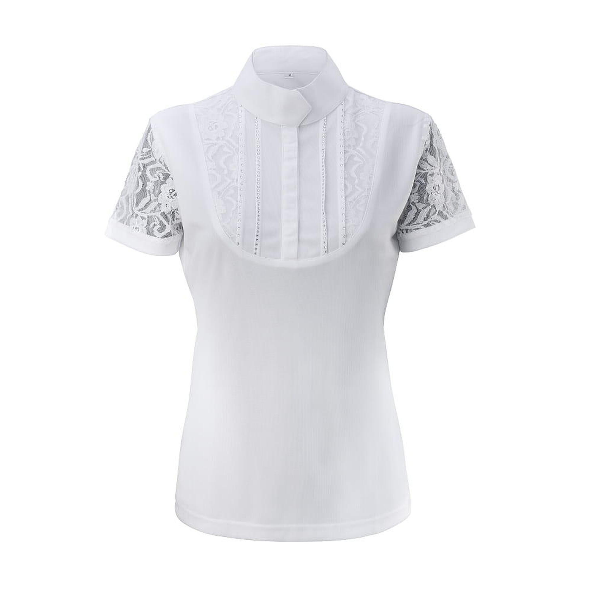 Start - Polo Équitation De Concours Femme Patricia - T-shirt Manches Courtes - Blanc - 48 Xl - Decathlon