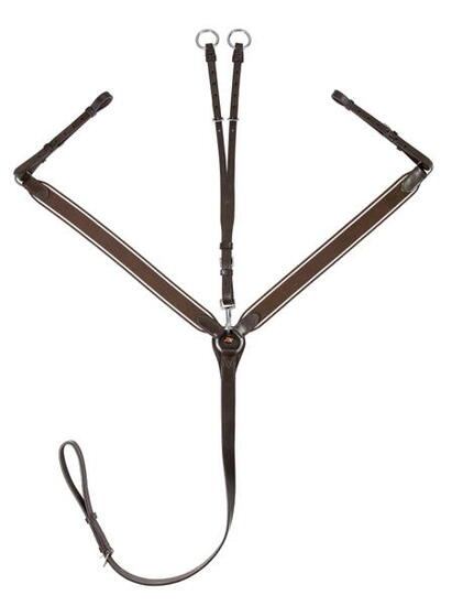 Vorderzeug Leder mit Martingal Pferd START Elastic schwarz/braun