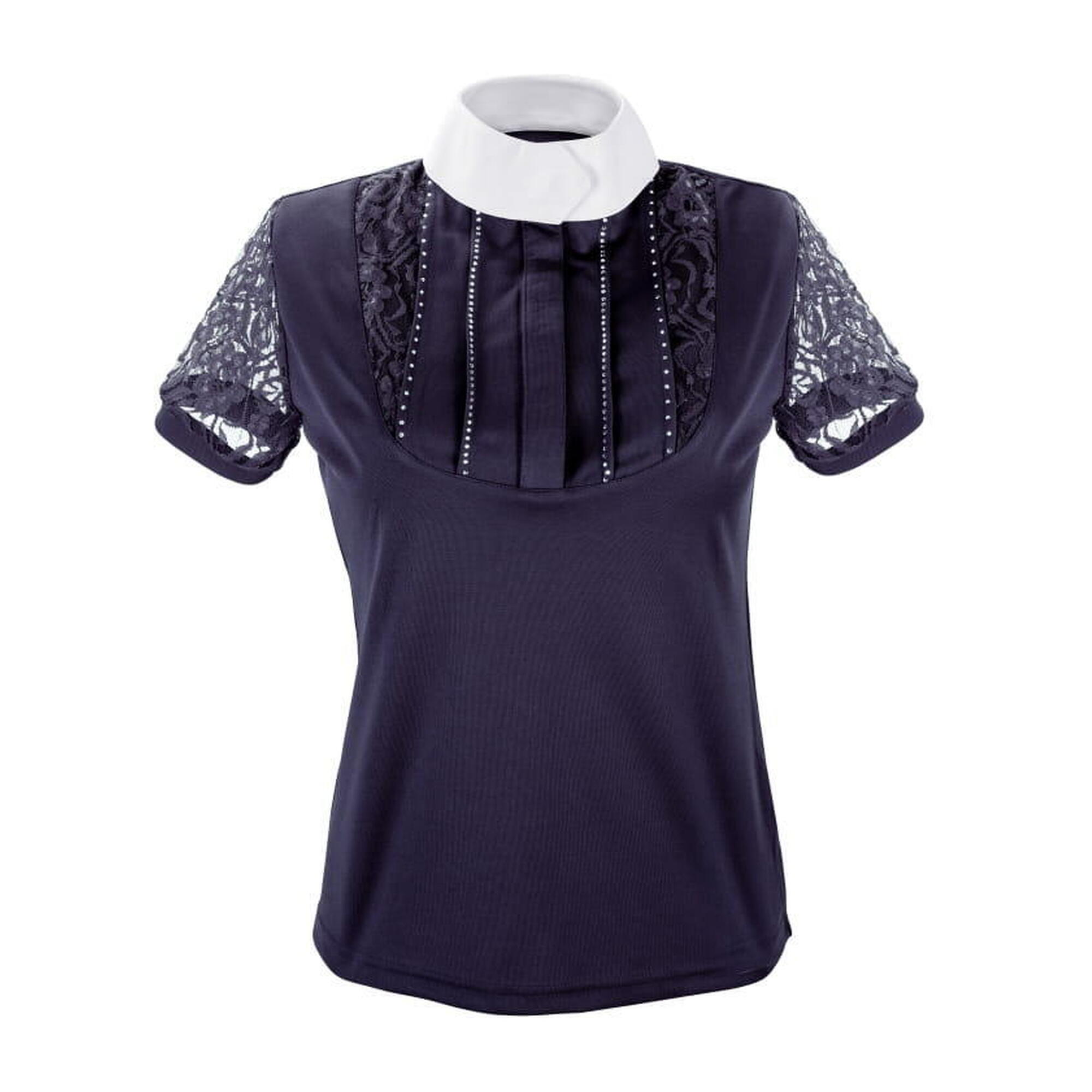 Start - Polo Équitation De Concours Femme Patricia - T-shirt Manches Courtes - Bleu - 42 M/l - Decathlon