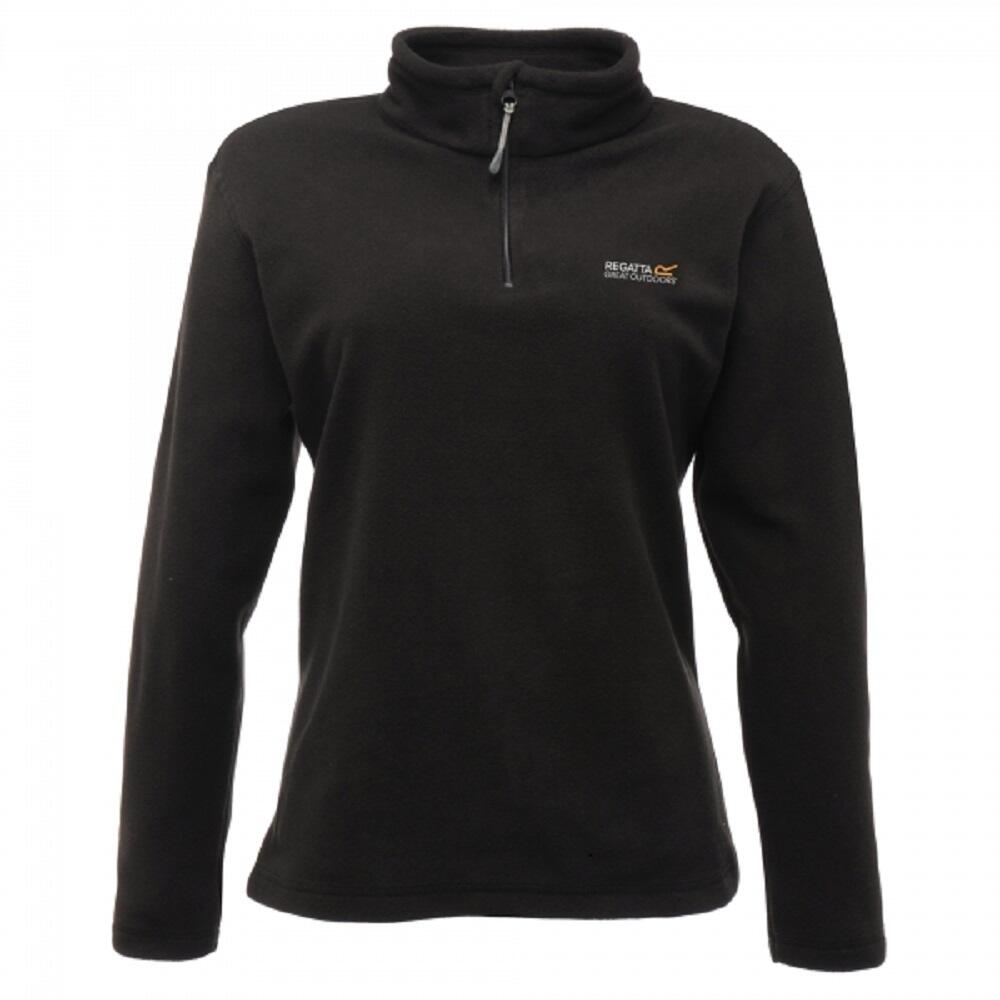 REGATTA Great Outdoors Womens/Ladies Sweetheart 1/4 Zip Fleece Top (Black)