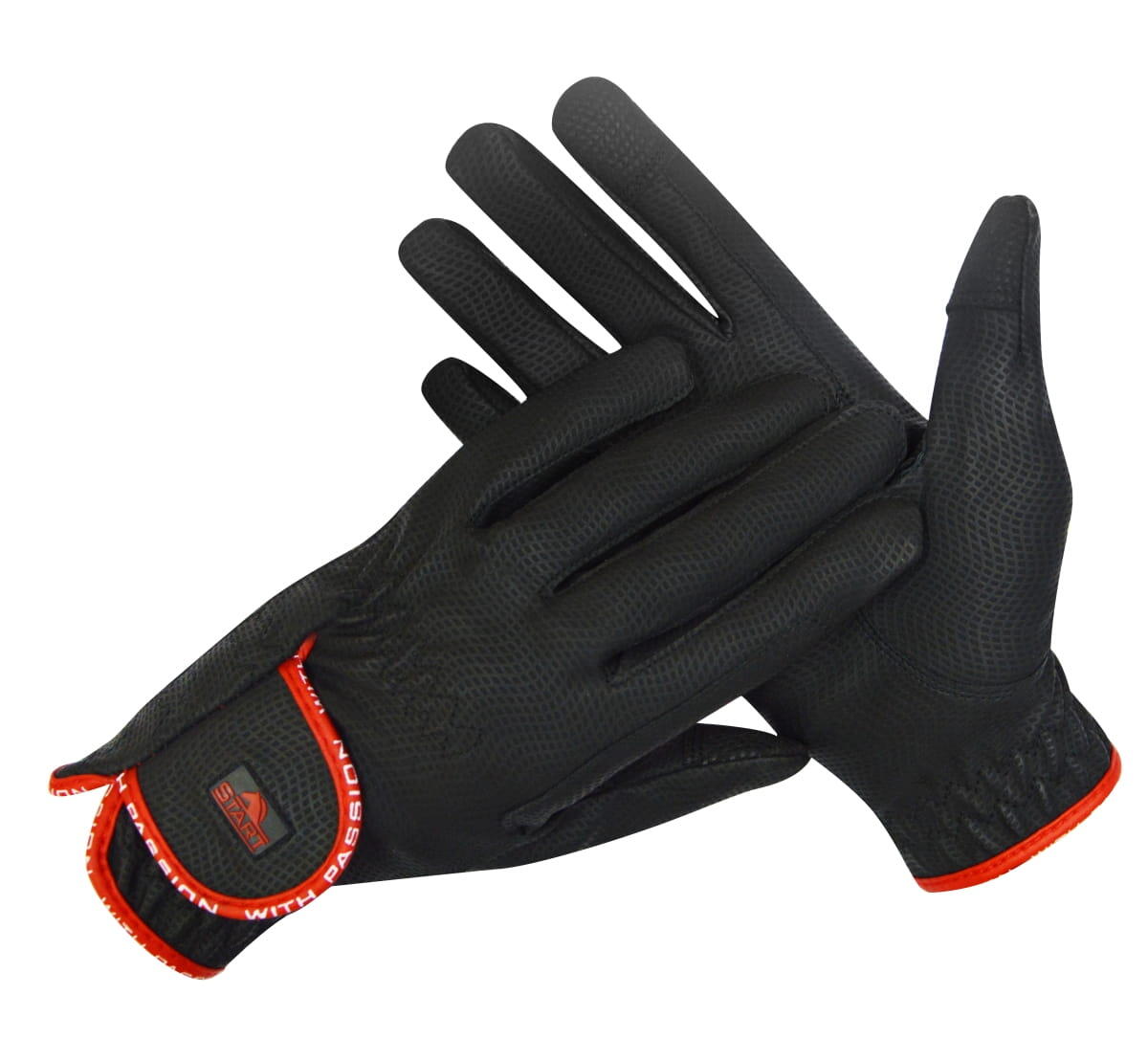 START Reithandschuhe Damen Herren, Unisex – Erwachsene START Viti schwarz/rot
