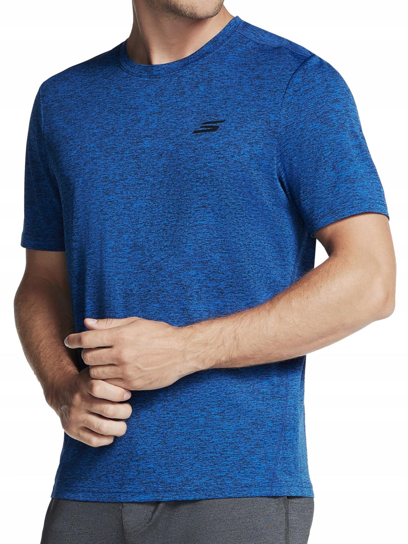 KOSZULKA męska SKECHERS TS233-BLRD szybkoschnąca treningowa granatowy S 3/4