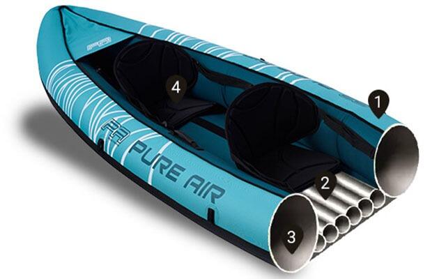Caiaque gonflável aqua marina pure air sparkle 3 lugares 390 4/7