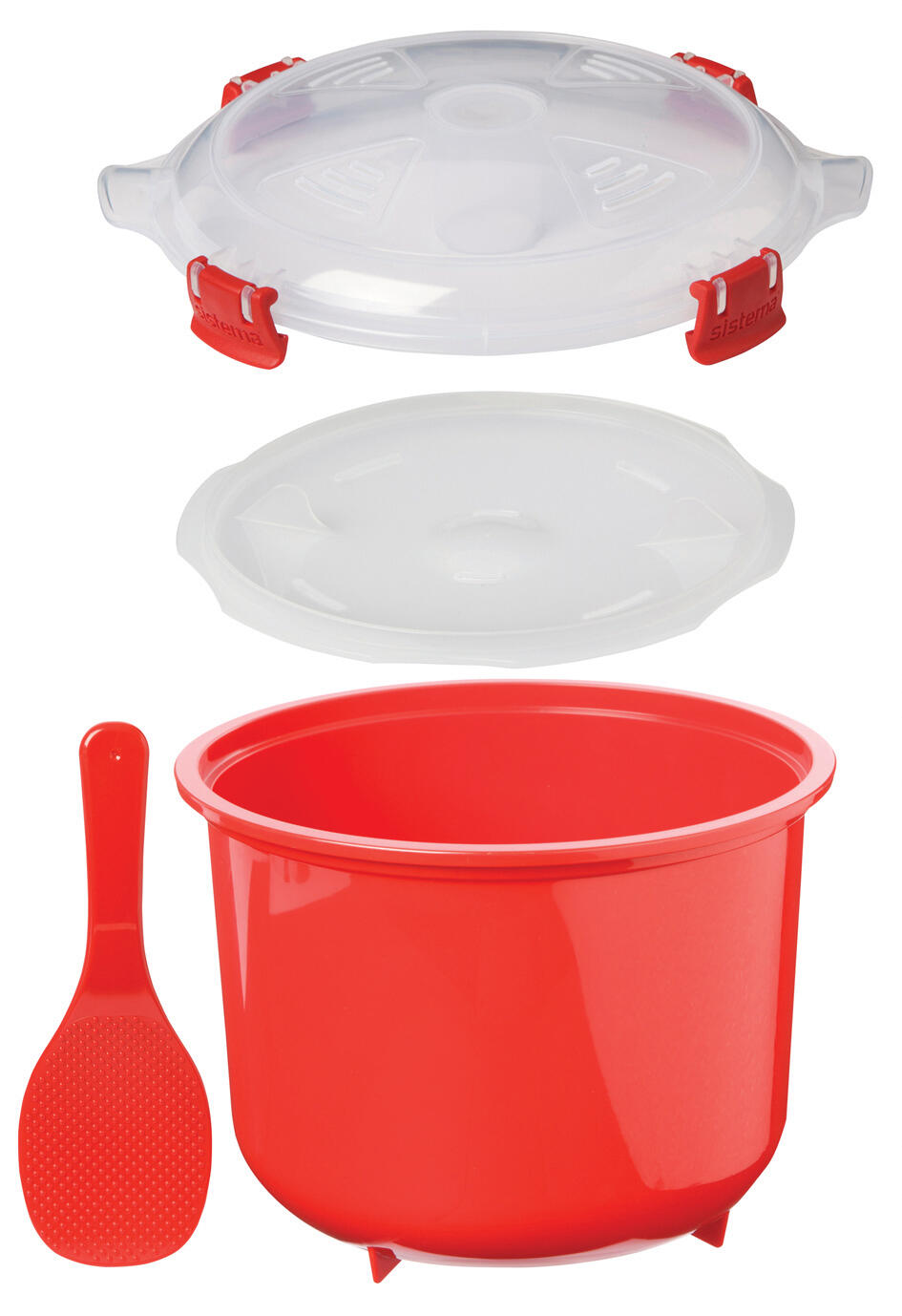 Rýžovar pro přípravu rýže v mikrovlnné troubě Microwave™ 2,6 l, červená 2/7