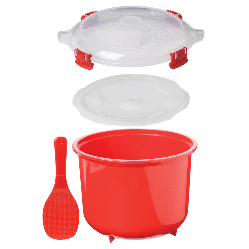 Rýžovar pro přípravu rýže v mikrovlnné troubě Microwave™ 2,6 l, červená