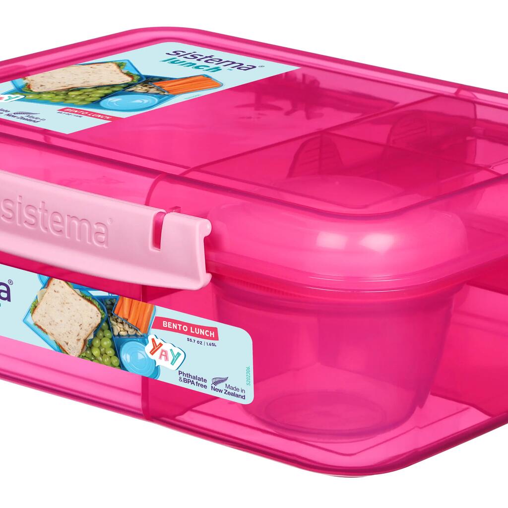 Trojkomorový desiatový box Lunch™ s nádobou na jogurt a 2 podnosmi, 1,65 l