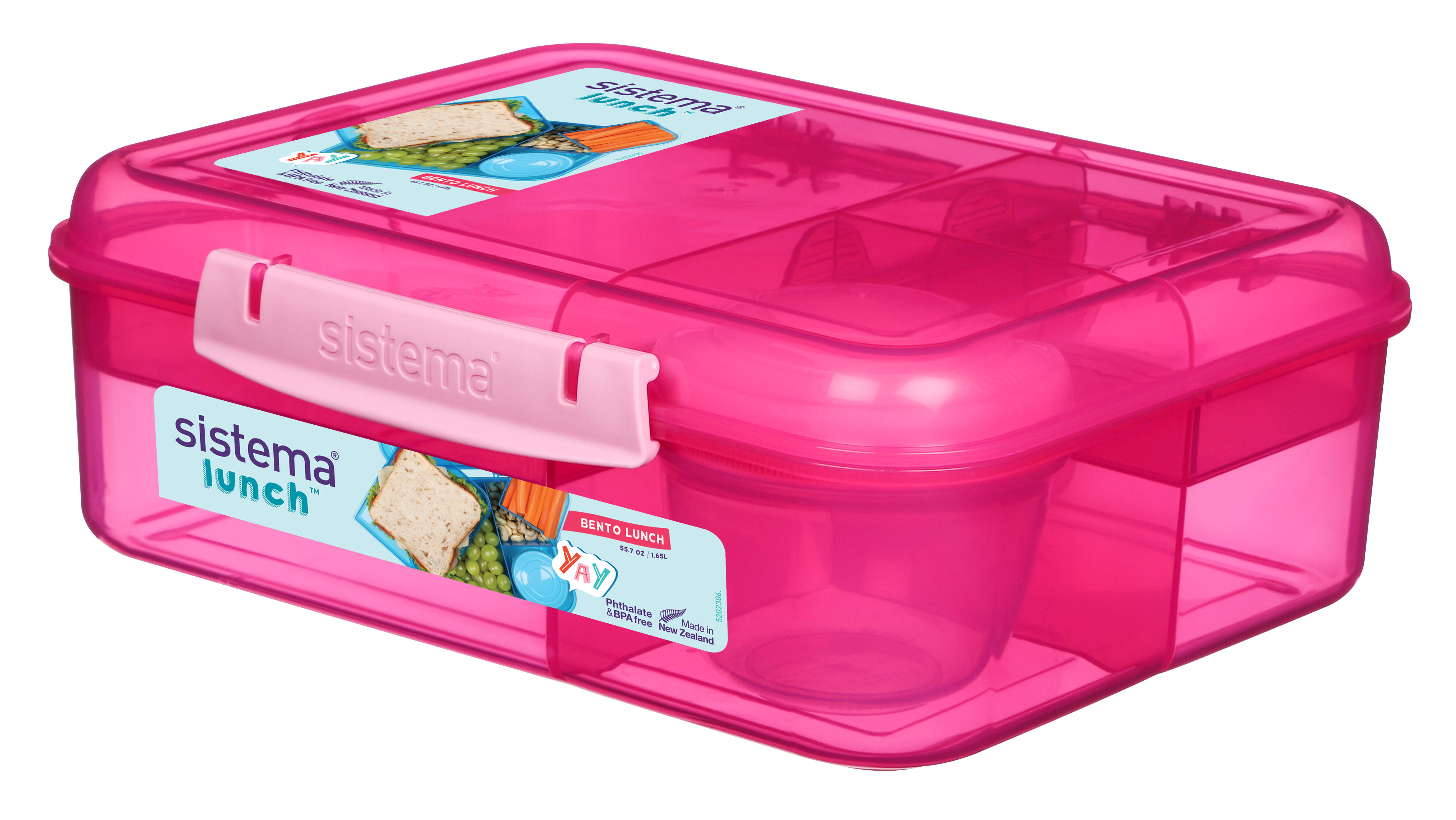 SISTEMA Tříkomorový svačinový box Lunch™ s nádobou na jogurt a 2 tácky, 1,65 l