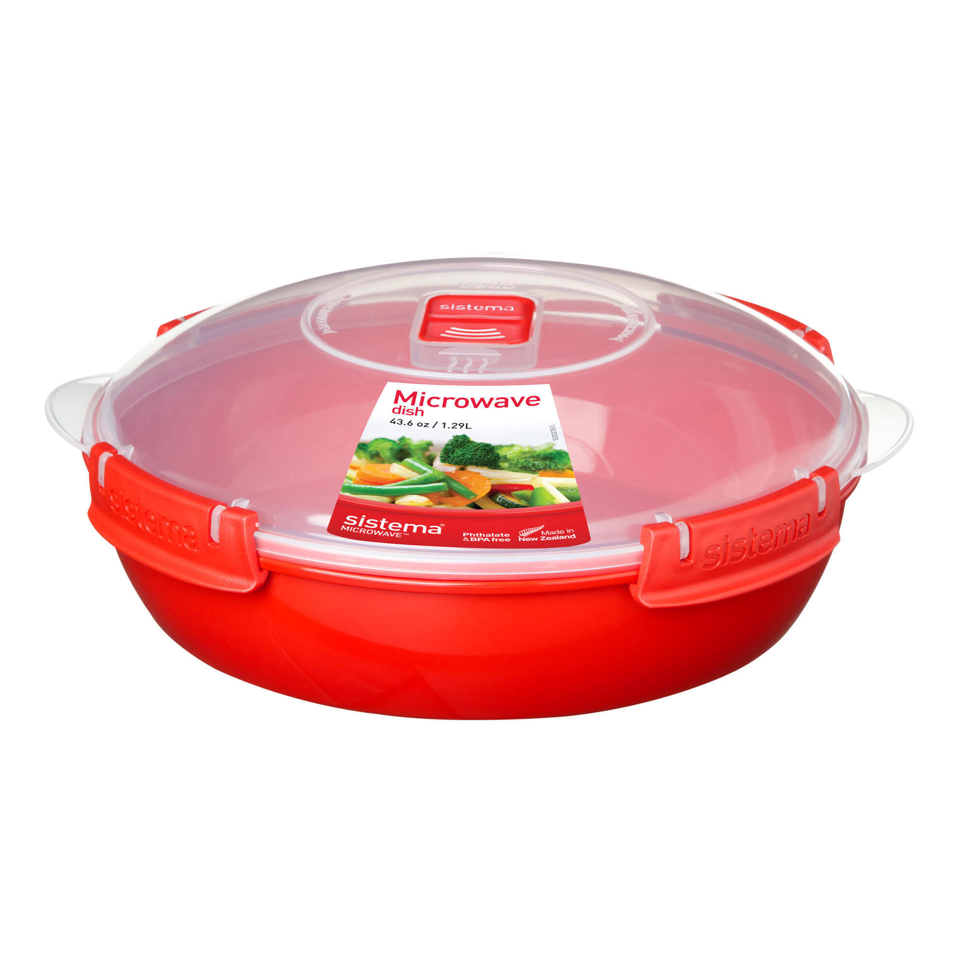 SISTEMA Kulatá miska pro uchování a ohřívání jídla Microwave™ 1,29 l, červená