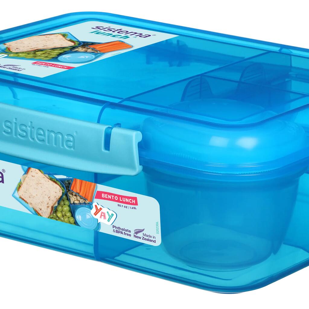 Trojkomorový desiatový box Lunch™ s nádobou na jogurt a 2 podnosmi, 1,65 l