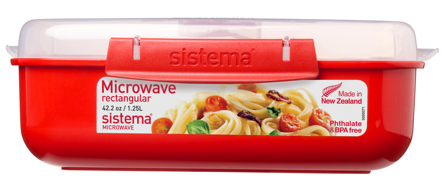 SISTEMA Krabička na ohřev jídla v mikrovlnné troubě Microwave™ 1,25 l, červená