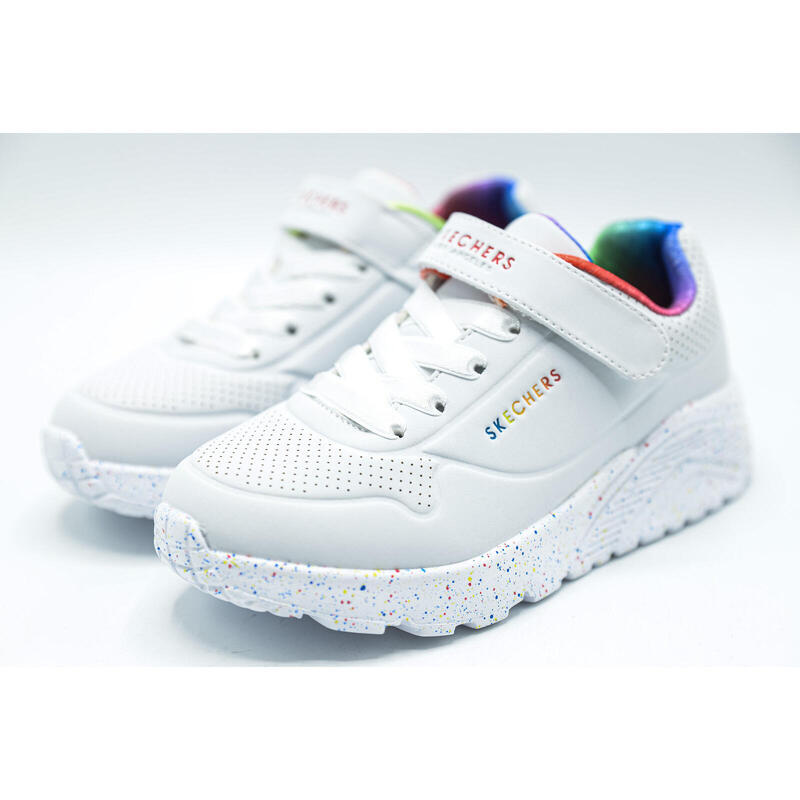 Pantofi sport copii Skechers Uno LiteRainbow Specks, Alb