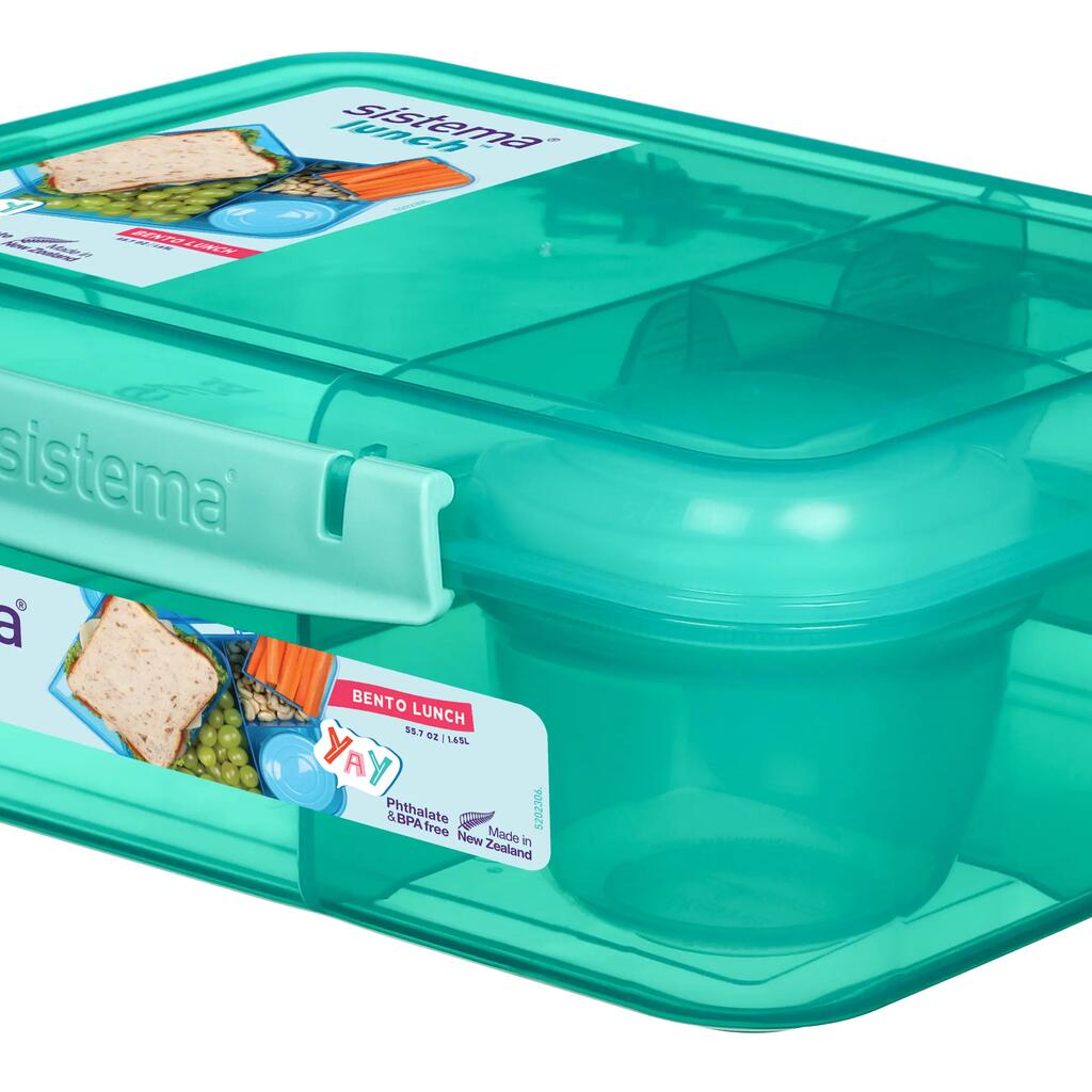 Trojkomorový desiatový box Lunch™ s nádobou na jogurt a 2 podnosmi, 1,65 l
