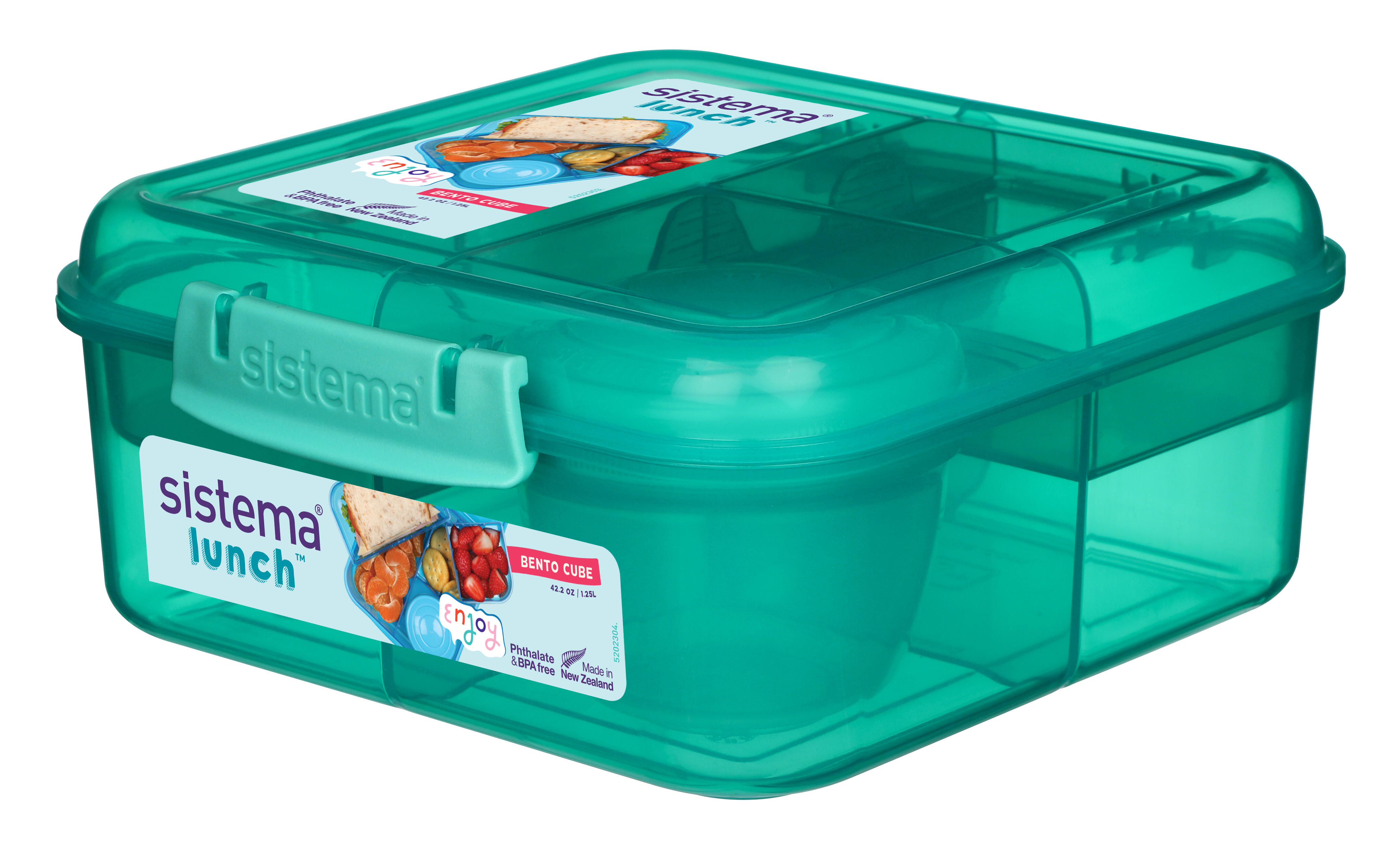 SISTEMA Tříkomorový svačinový box Lunch™s nádobou na jogurt a 2 tácky 1,25 litru
