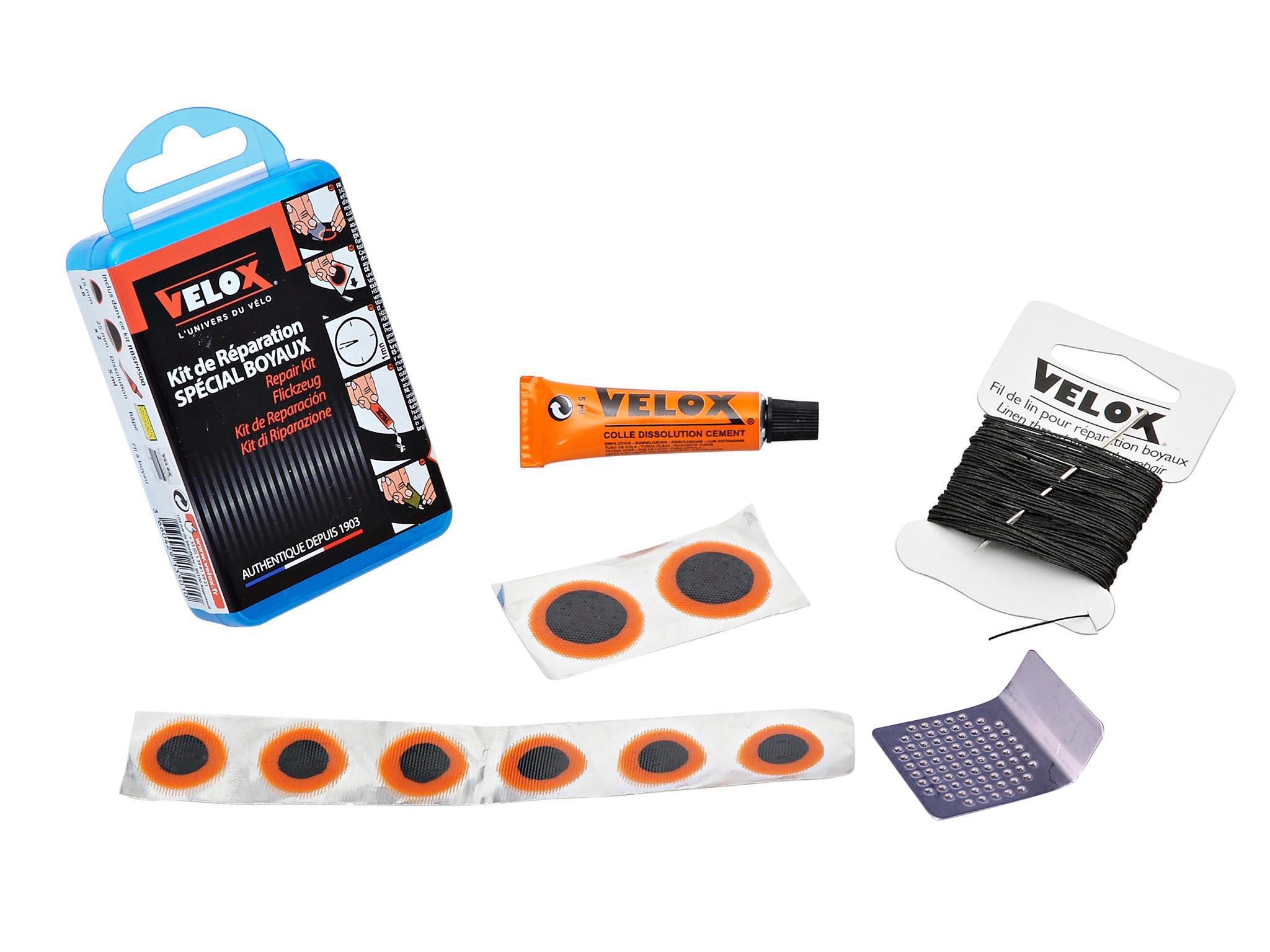 VELOX Slang reparatie kit - doos van 6 x 15mm patches + 2 x 25mm patches + 5g lijm + s