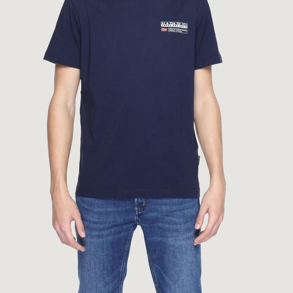 MEN'S crop top t-shirt S-KASBA BLUE