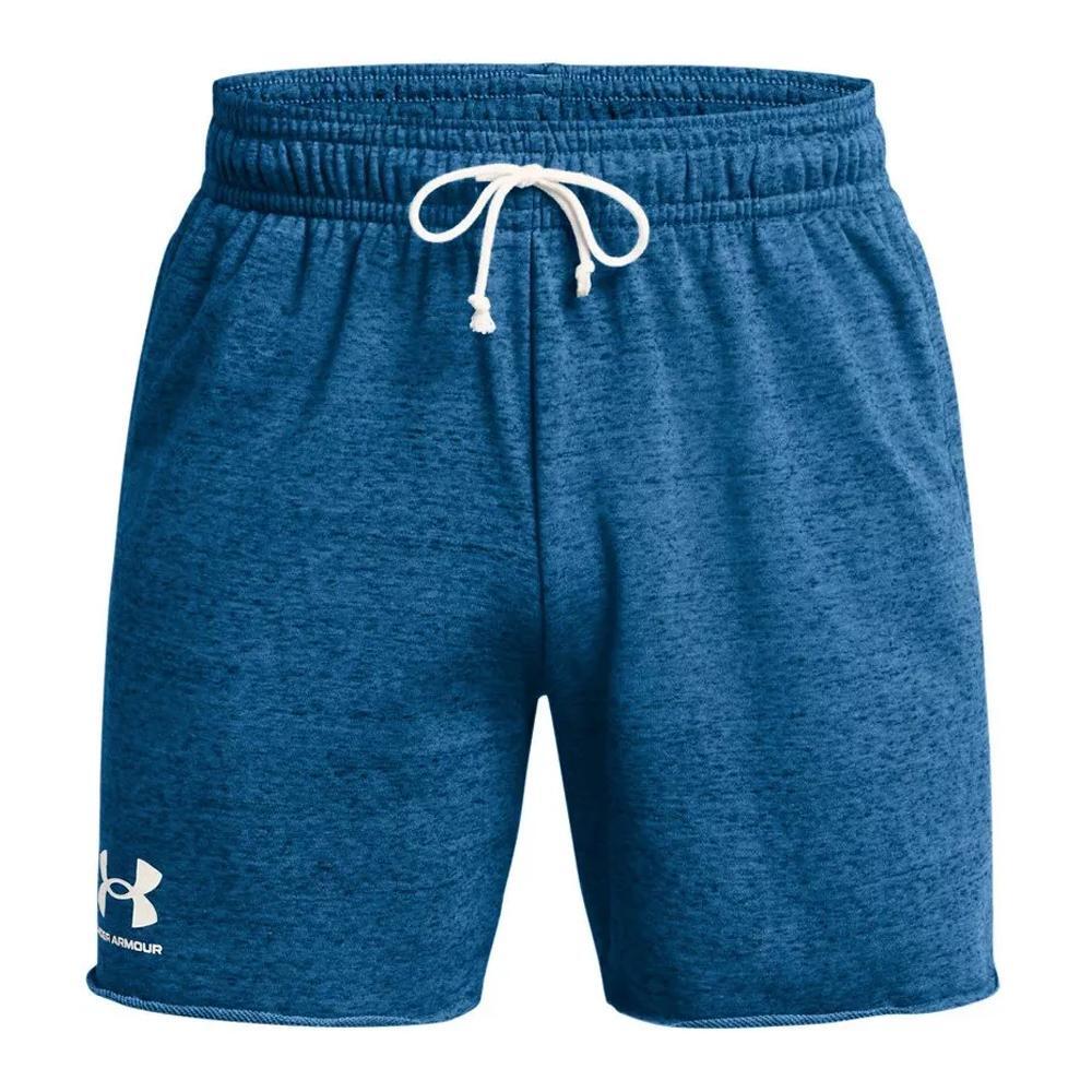 Short Bleu Foncé Homme Under Armour Rival Terry 6 - L 1/5