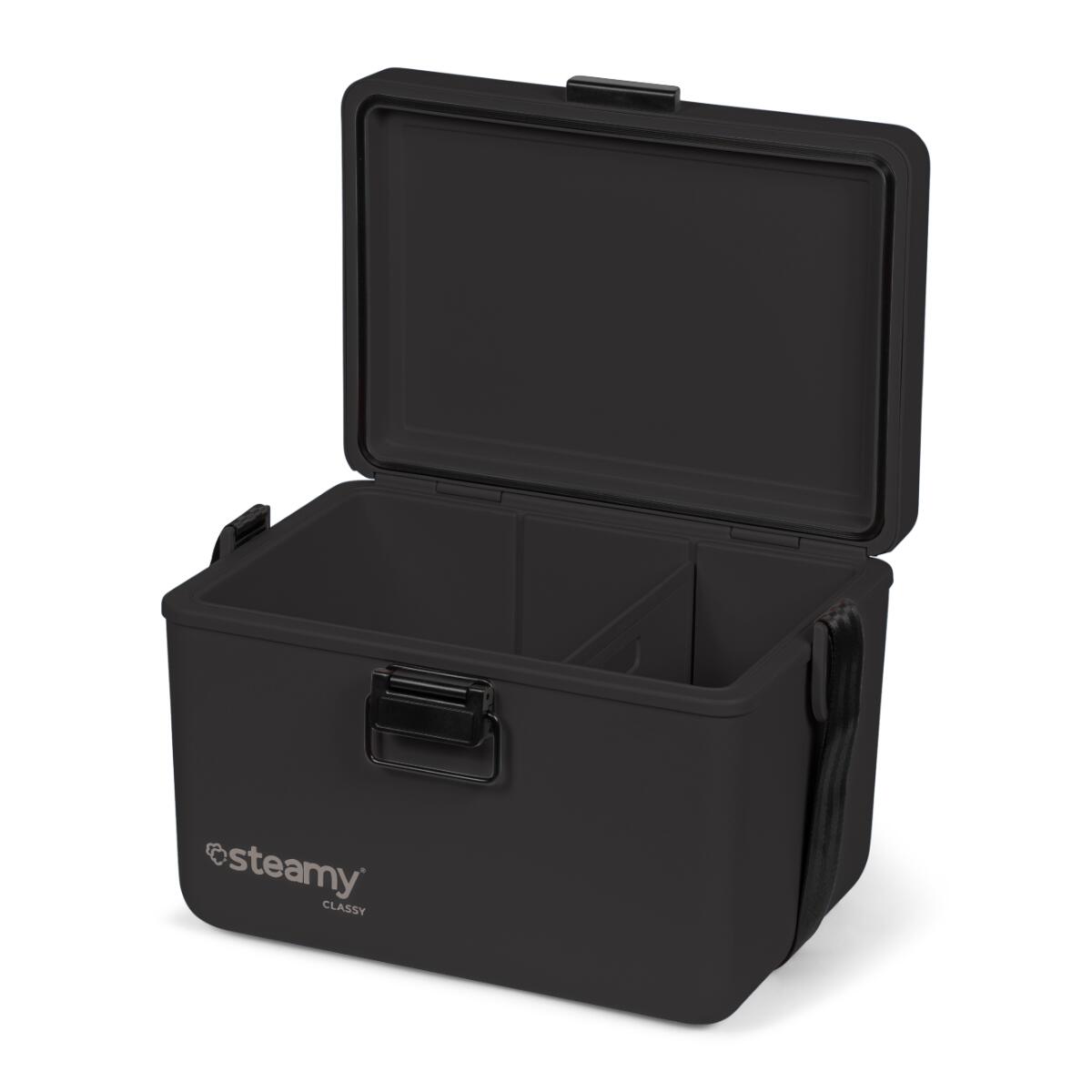 Steamy classy 12 geladeira rígida portátil 12l, preto