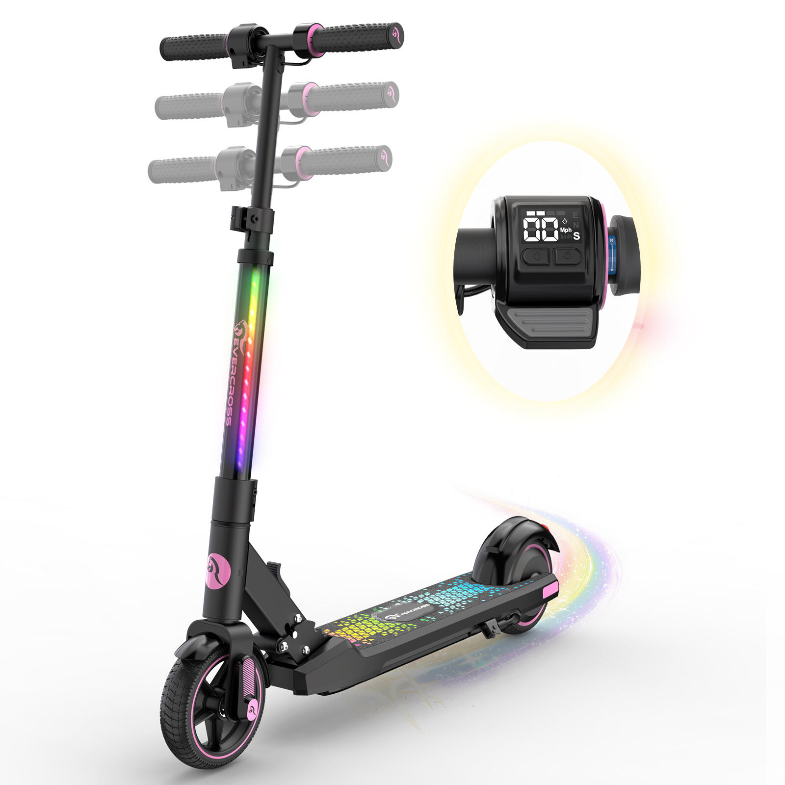 EVERCROSS Monopattino Elettrico Pieghevole per Bambini 6-12 Anni EVERCROSS - EV06C Rosa
