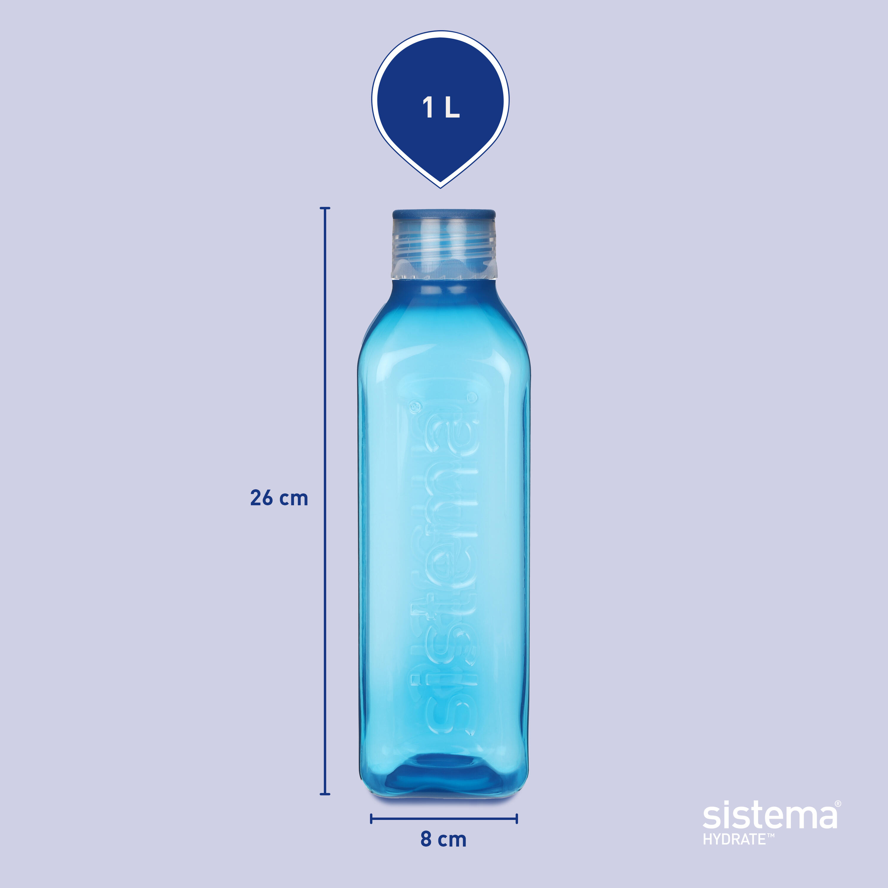 Láhev se šroubovacím víčkem Hydrate™ Square 1 l 4/5