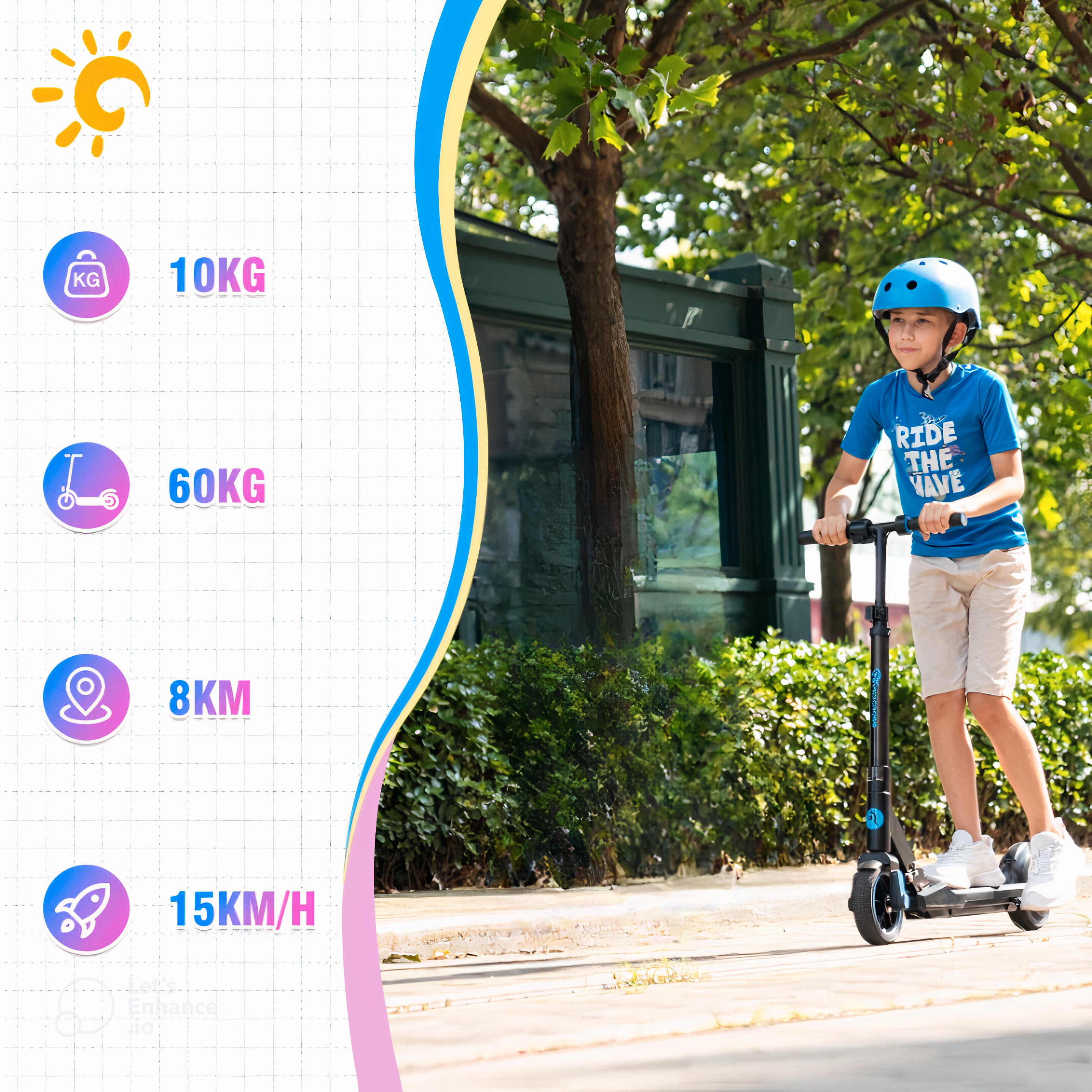 Hulajnoga elektryczna składana EVERCROSS EV06C 6,5" 15 km/h dzieci 6-12 2/6