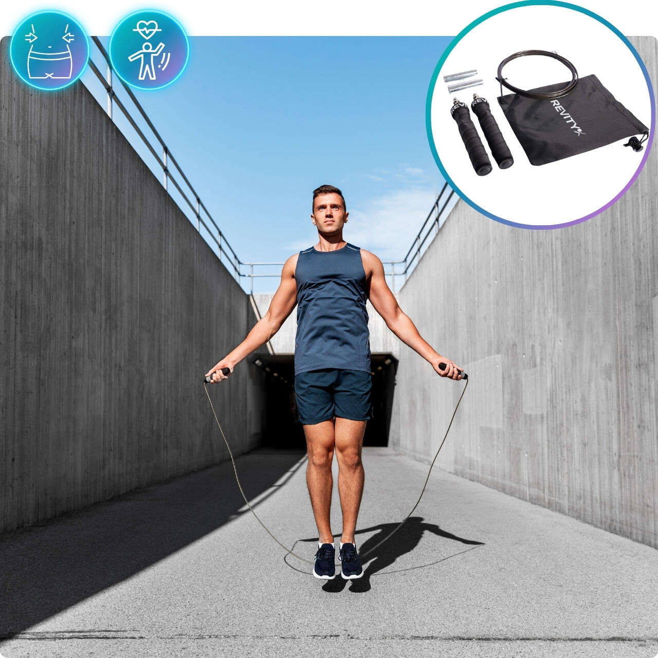 Comba vuerda de velocidad Rápida con peso y rodamientos, 300 cm Speed Jump Rope 5/7